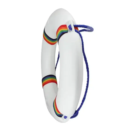 21" White & Blue Swimming Pool Safety Ring Buoy {4}