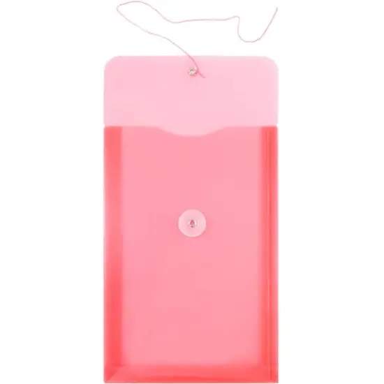 JAM Paper 6.25" x 9.25" Red Plastic Button String Open End Envelopes, 24ct. {3}