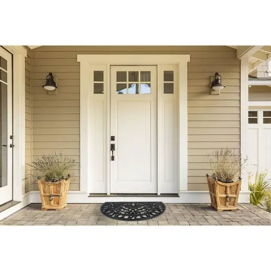 DII&reg; J&M Iron Heart Half Round Rubber Doormat {4}