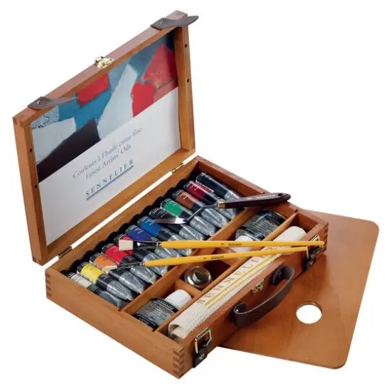 Sennelier Artists' Oil 12-Color Wood Box Set {1}