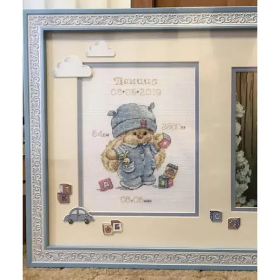 Alisa Rabbit Mi Baby Boy Cross Stitch Kit {4}