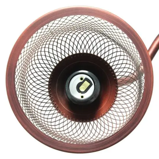 Lalia Home 25" Red Bronze Vintage Arched Table Lamp with Iron Mesh Shade {7}