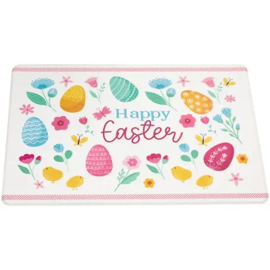 Pastel Eggs & Chicks Happy Easter Kitchen Comfort Mat {4}
