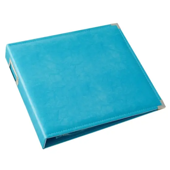 Leather D-Ring Scrapbook Album by Recollections&reg; Aqua {1}
