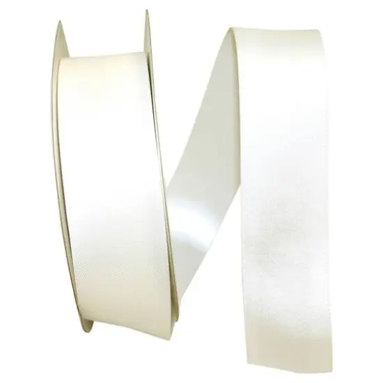 JAM Paper 1.5"x 50yd. Double Face Satin Ribbon Antique White {1}