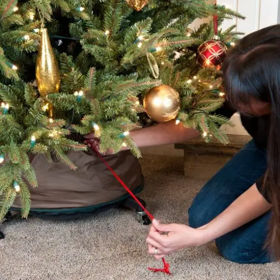 TreeKeeper Large Upright Tree Storage Bag with Wheels {8}