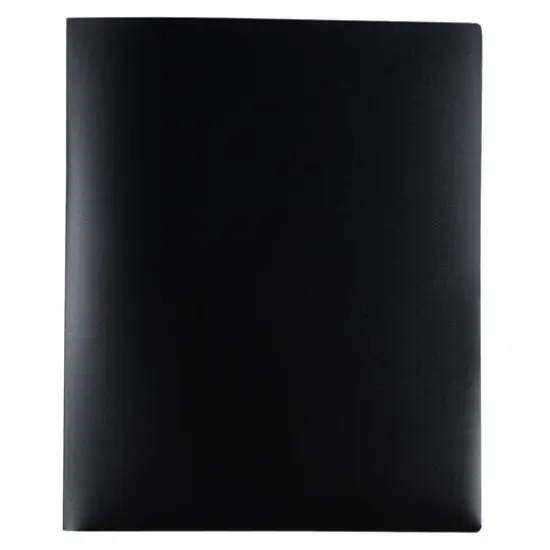 JAM Paper Heavy Duty Plastic 4-Pocket Folder, 2ct. Black {7}
