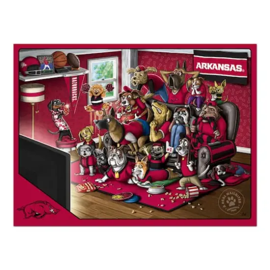 College Football Purebred Fans A Real Nailbiter 500 Piece Puzzle Arkansas Razorbacks {5}