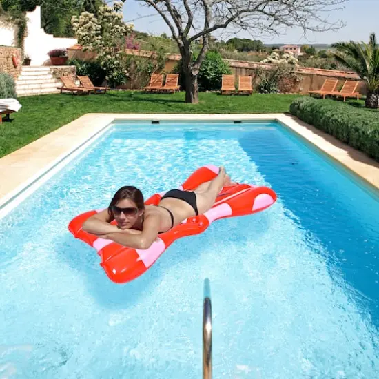 Pool Central 5.7ft. Inflatable Red & White Jumbo Hair Bow Pool Float {4}