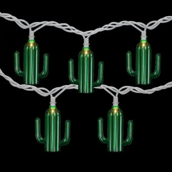 10ct. Green Cactus Patio String Light Set {4}