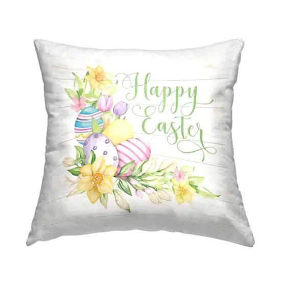 Stupell Industries Happy Easter Pastel Eggs Decorative Printed Throw Pillow {1}