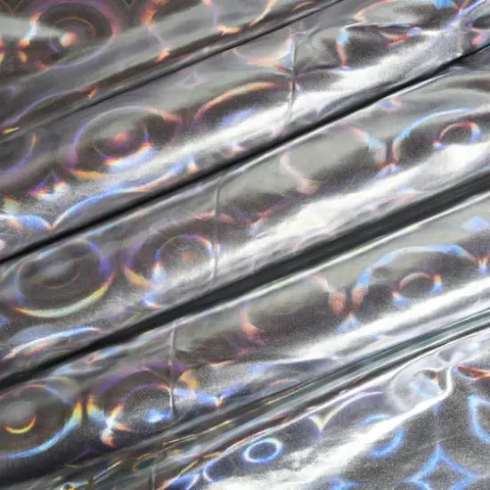 Feldman Silver Hologram Circle Stretch Knit Fabric {1}