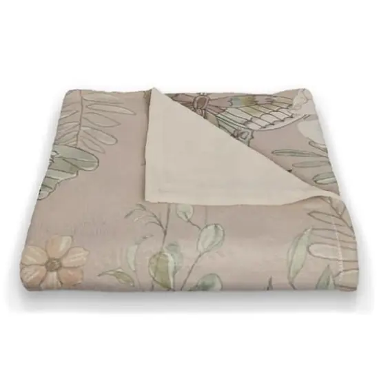 Butterflies Coral Fleece Blanket Blush {3}