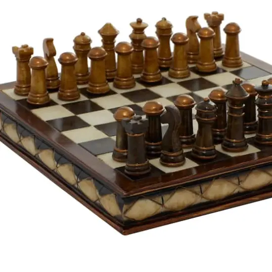 Dark Brown Traditional Chess Game Set {5}