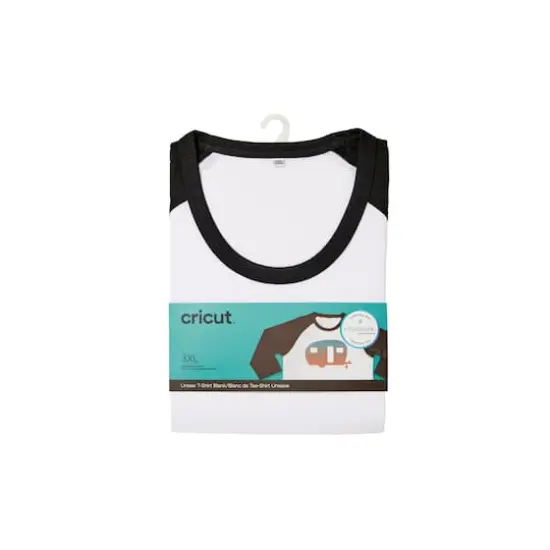 Cricut&reg; Unisex Adult Raglan Sleeve T-Shirt Blank Black {1}