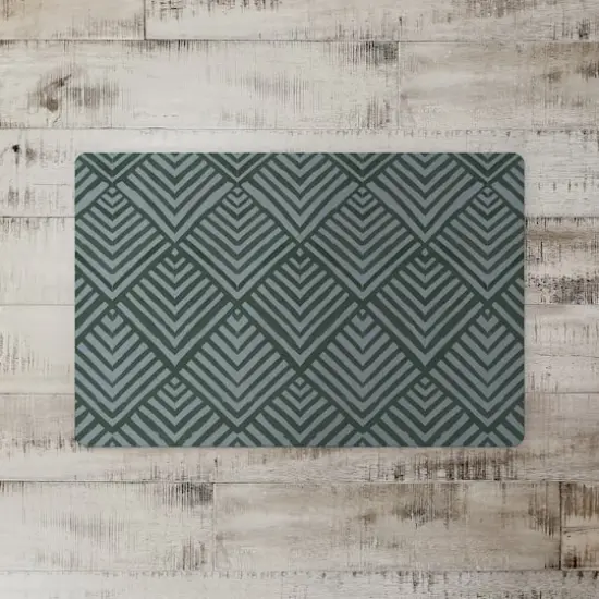 Watercolor Diamond Floor Mat Emerald {3}