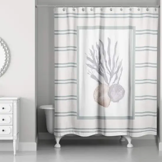 Scallop and Olive Shell 71" x 74" Shower Curtain {1}