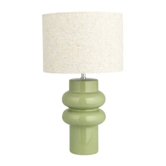 Hello Honey® 20.5" Stoneware Table Lamp with Linen Shade and Inline Switch {7}