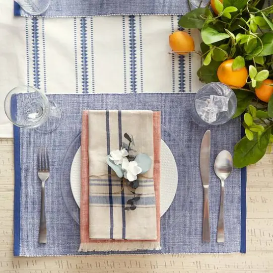 DII® Eco-Friendly Fine Ribbed Placemats, 6ct. French Blue {7}