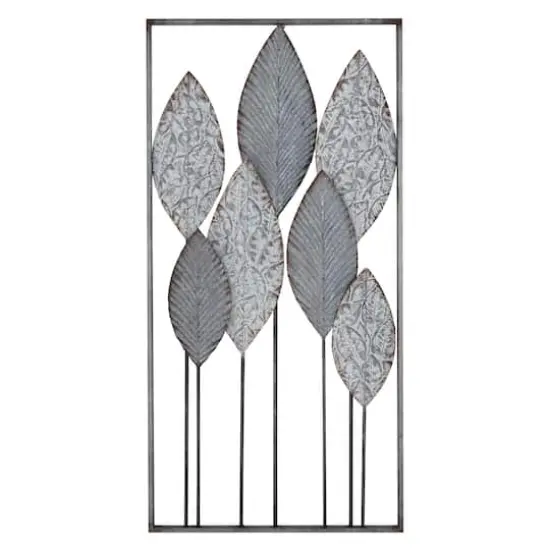 Silver Iron Leaves Wall Decoration {1}