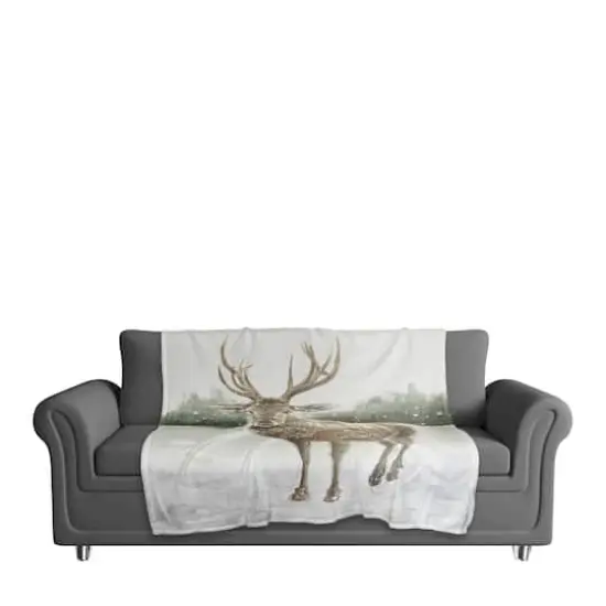 Winter Deer 50x60 Coral Fleece Blanket {4}