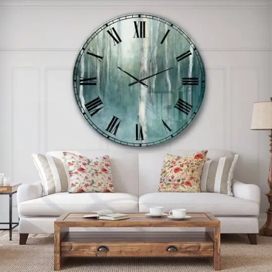 Designart 'Green Forest Dream Farmhouse Wall Clock {3}