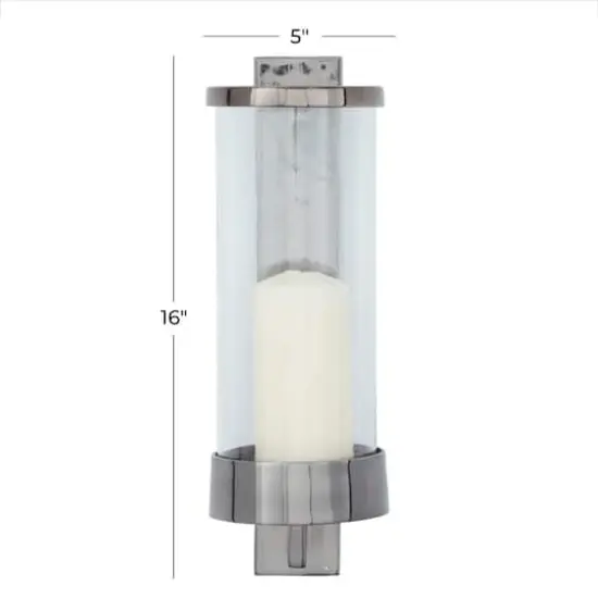 Grey Aluminum Contemporary Wall Sconce, 16" x 5" x 7" {7}