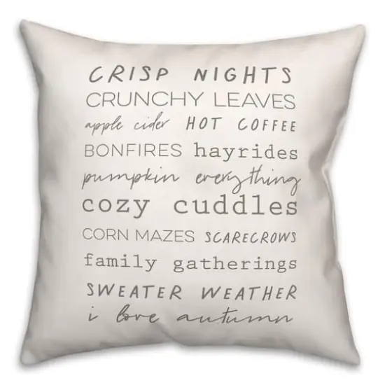 Off-White Autumn Words Throw Pillow {1}