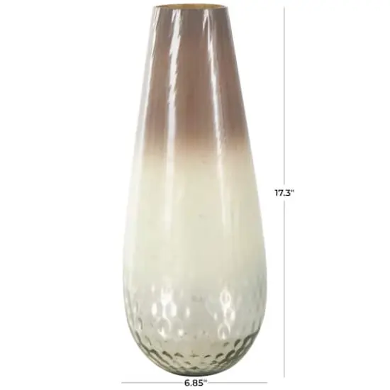 17" Brown Spotted Glass Ombre Vase {8}