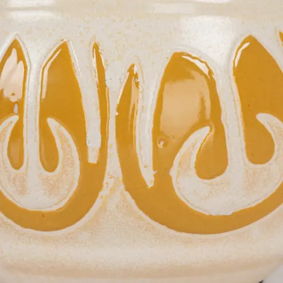 Hello Honey&reg; 15.75" Yellow & Cream Sunlit Embossed Stoneware Table Lamp, 2ct. {5}