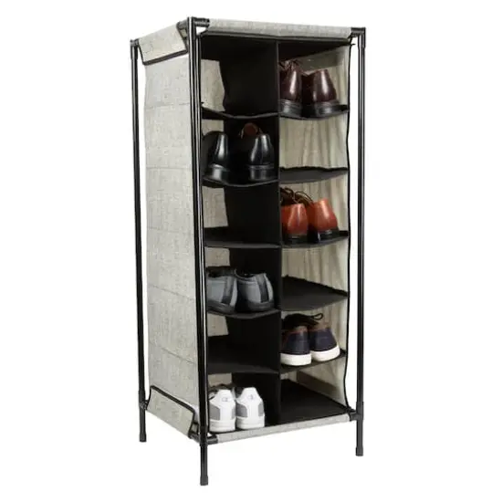 Simplify Black 12-Section Shoe Organizer {3}