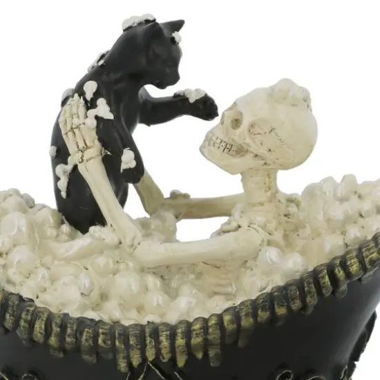 7.75" Bathing Skeleton with Black Cat Tabletop D&eacute;cor by Ashland&reg; {3}