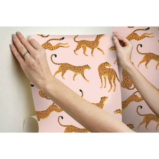 RoomMates Cheetah Cheetah Peel & Stick Wallpaper Pink/Orange {10}
