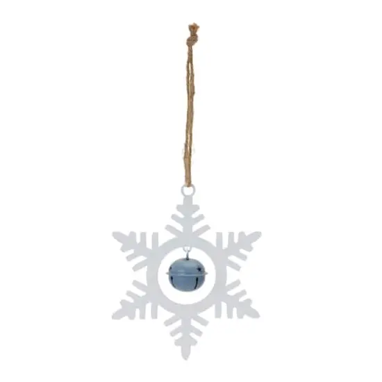12ct. 6.5" Metal Snowflake with Bell Ornament Set {3}