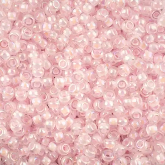 John Bead 11/0 Miyuki Glass Seed Beads, 13g Crystal AB Pink Lined {1}