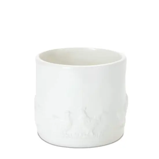 White Ceramic Farm Animal Planter Set {4}