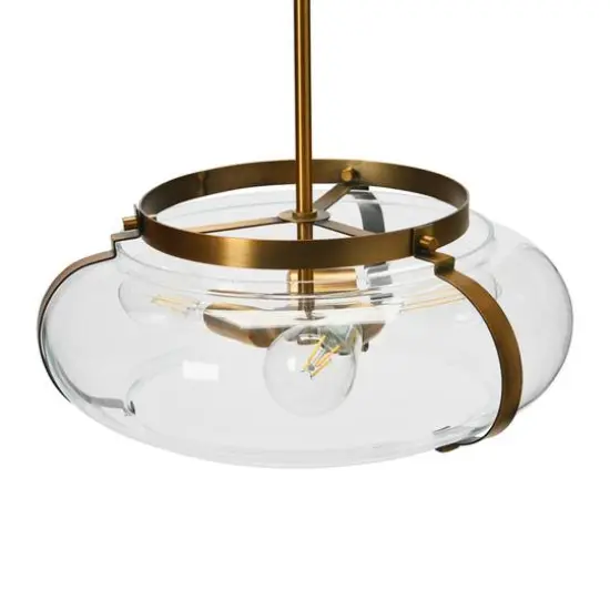 Hello Honey® Robert Stevenson Lighting Alston Brushed Bronze Glass & Metal Ceiling Light {6}