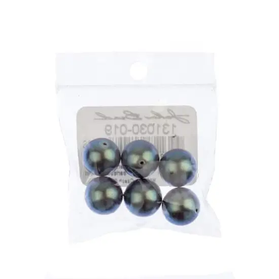 Preciosa Maxima 12mm Pearlescent Round Nacre Pearl, 6ct. Violet {3}