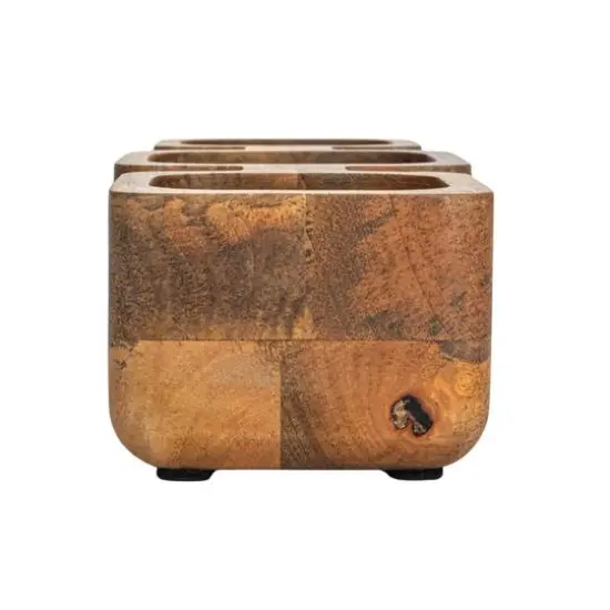 Hello Honey&reg; Natural 3-Section Mango Wood Dish {10}