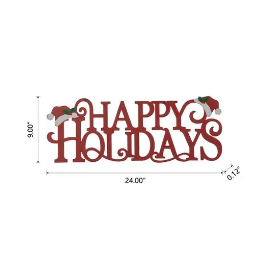 Glitzhome&reg; 24'' HAPPY HOLIDAYS Metal Christmas Wall D&eacute;cor {9}
