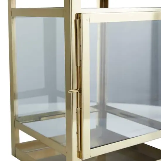 21" Contemporary Pillar Lantern Antique Silver {6}