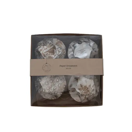 Hello Honey&reg; Handmade Recycled Paper Glitter Ornaments Set {4}