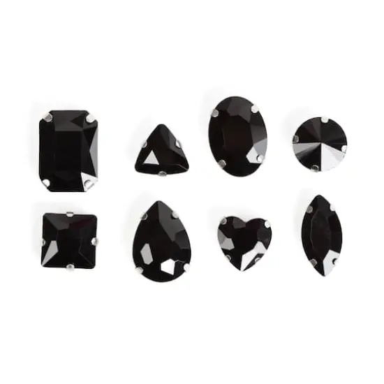 CousinDIY Silver Jet Glass Sew-On Rhinestones, 56ct. {3}