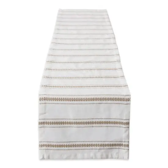 DII&reg; 72" Stone Zig Dobby Stripe Table Runner {1}