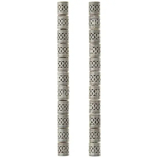 Silver Snake Carved Metal Tube Beads, 9mm by Bead Landing&trade; {4}
