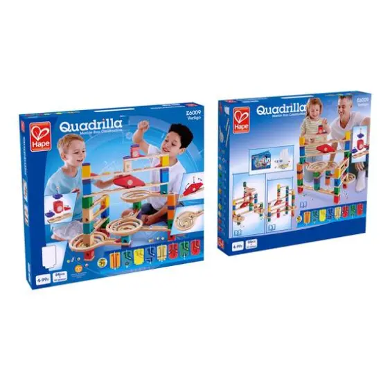 Hape Quadrilla Wooden Marble Run Construction Vertigo Set {7}