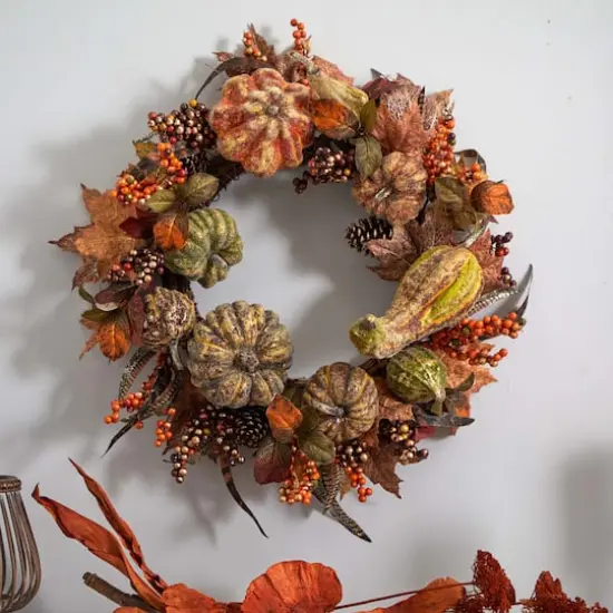 28" Autumn Pumpkin Wreath {4}