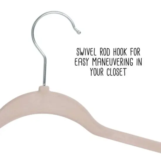 Honey Can Do Dusty Pink Slim-Profile Non-Slip Velvet Hangers, 35ct. {5}
