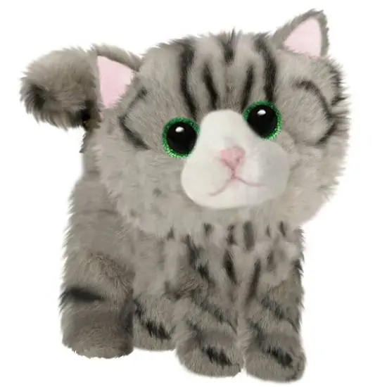 First and Main 7" Fluffles Gray Striped Kitten Plush {1}