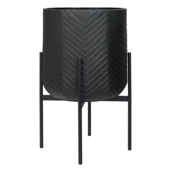 Hello Honey&reg; 25.5" Black Metal Planter with Stand {8}